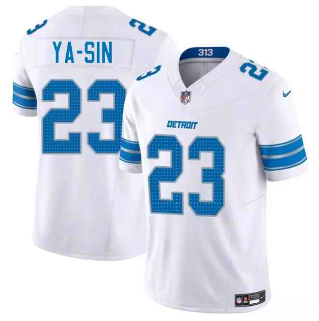 Men's Detroit Lions #23 Rock Ya-Sin White 2025 F.U.S.E. Vapor Limited Stitched Jersey